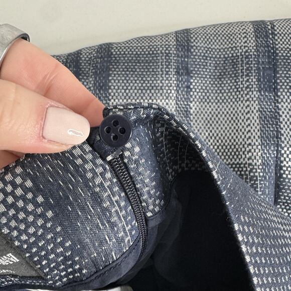 Emporio Armani Skirt Womens IT 44 Blue Plaid A-Line Metallic Linen Blend Holiday - Picture 7 of 16